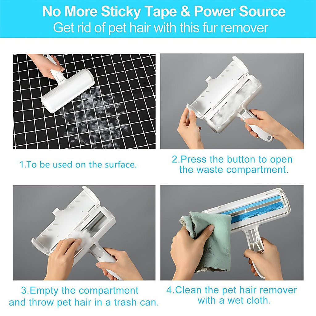 Pet Hair Remover Brush Dog Cat Fur Cleaning Roller Reusable Self Cleaning Tool